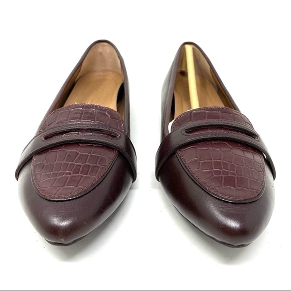 Vionic Gem Savannah point toe leather flats wine - Picture 4 of 12